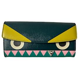 Fendi-Petrol green continental wallet-Green