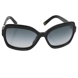 Chanel-CHANEL Pearl Sunglasses Plastic Black CC Auth 53403-Black