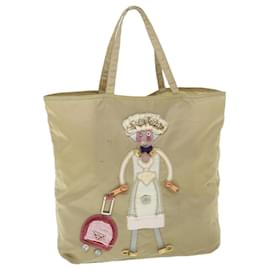 Prada-PRADA Tote Bag Nylon Beige Auth bs8100-Beige