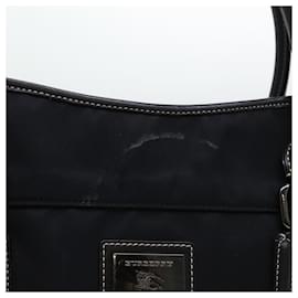 Burberry-BURBERRY Blue Label Shoulder Bag Nylon Black Auth bs7873-Black