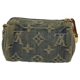 Louis Vuitton-LOUIS VUITTON Pochette Monogram Denim Trousse Speedy PM Bleu M95082 LV Auth bs7796-Bleu