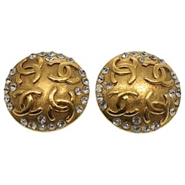 Chanel-CHANEL Earring Gold Tone CC Auth bs7942-Other