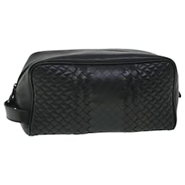 Autre Marque-BOTTEGA VENETA INTRECCIATO Bolso Clutch Piel Negro Auth fm2718-Negro