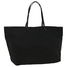 Fendi-FENDI Zucchino Canvas Tote Bag Nylon Black Auth ki3375-Black