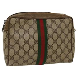 Gucci-GUCCI GG Canvas Web Sherry Line Bolso de mano Beige Rojo Verde 89 01 012 EP de autenticación1565-Roja,Beige,Verde