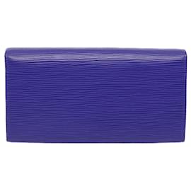 Louis Vuitton-LOUIS VUITTON Epi Portefeiulle Sarah Long Wallet Purple Fig M6031G LV Auth 52544-Other,Purple