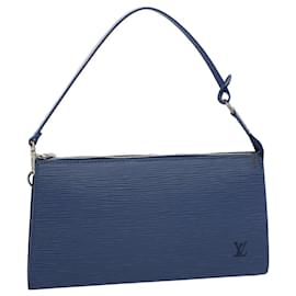 Louis Vuitton-Estuche LOUIS VUITTON Epi Pochette Accessoires Azul M52985 LV Auth 52608-Azul