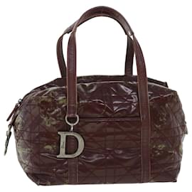 Christian Dior-Bolsa de ombro Christian Dior Canage Couro envernizado Vinho Tinto Auth bs8029-Outro