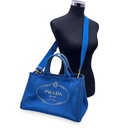 Prada-Prada Tote Bag Canapa-Blue