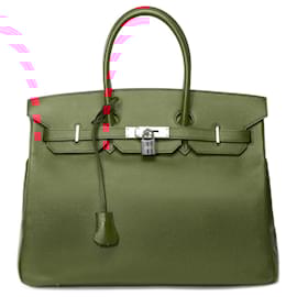 Hermès-HERMES BIRKIN BAG 35 in red leather - 101421-Red
