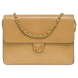 Chanel-Sac Chanel Timeless/Classic in Beige Leather - 101428-Beige