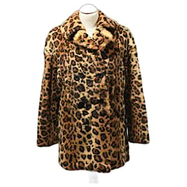 Sprung Frères-Manteau caban en lapin rasé, imprimé léopard, Sprung Frères-Imprimé léopard