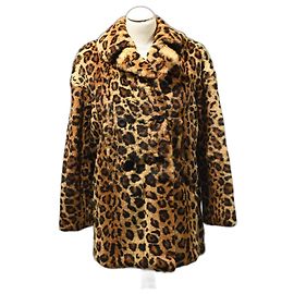 Sprung Frères Shaved rabbit pea coat, Leopard print, Sprung Brothers Leopard print