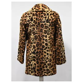 Sprung Frères-Shaved rabbit pea coat, Leopard print, Sprung Brothers-Leopard print