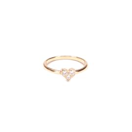 Autre Marque-18K Hearts Diamond Ring-Golden