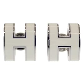 Hermès-Mini Pop H Earrings-White