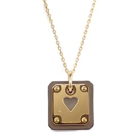 Hermès-Halskette mit Anhänger „As de Coeur“.-Golden