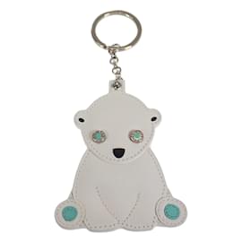 Autre Marque-Amuleto Urso Polar em Couro-Branco