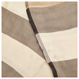 Burberry-House Check Silk Scarf-Brown