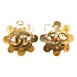 Chanel-CC Sun Clip On Earrings-Golden