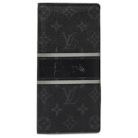 Louis Vuitton-Louis Vuitton Black Monogram Eclipse Portefeuille Brazza Wallet-Black