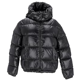 Moncler-Moncler Hooded Down Jacket in Black Polyamide-Black