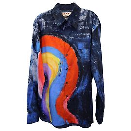 Camisa con botones Abstract Rainbow de Marni en algodón multicolor Otro