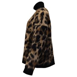 Dolce & Gabbana-Dolce & Gabbana Pull à col roulé léopard en mohair imprimé animal-Autre