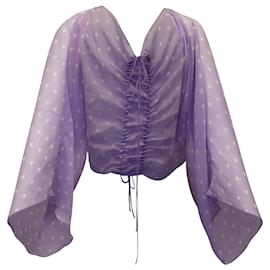 Valentino-Valentino Polka Dot Shrug in Purple Silk-Other