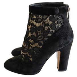Dolce & Gabbana Ankle Boots Black Suede Black