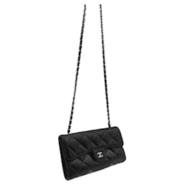 Chanel-Chanel Wallet on chain, Timeless, Vintage, Cuir d'agneau, CC, Noir, Crossbody-Noir