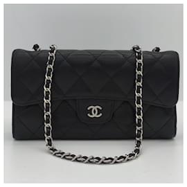 Chanel-Chanel Wallet an der Kette, TIMELESS, JAHRGANG, Lamm Leder, CC, Noir, diagonaler-Schwarz