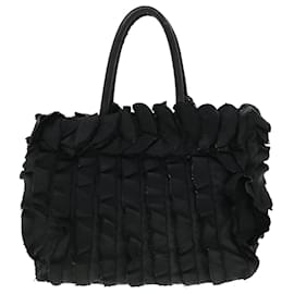 Prada-PRADA Hand Bag Nylon Black Auth bs8056-Black