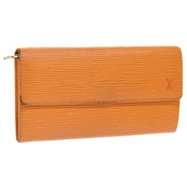 Louis Vuitton-LOUIS VUITTON Epi Porte Monnaie Kreditbrieftasche Orange Mandarin M6359H Auth 52890-Andere,Orange