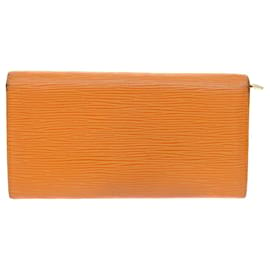 Louis Vuitton-LOUIS VUITTON Epi Porte Monnaie Credit Wallet Orange Mandarin M6359H Auth 52890-Other,Orange
