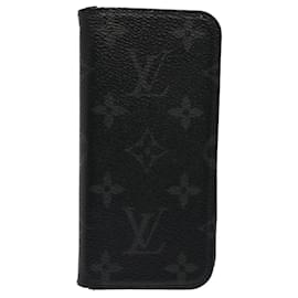 Louis Vuitton-LOUIS VUITTON Monograma Eclipse iPhone 8 Caso M62640 Autenticação de LV 52535-Outro
