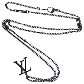 Louis Vuitton-LOUIS VUITTON Adjustable Collier LV Upside Down Necklace Black M62683 auth 52449-Black