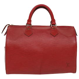 Louis Vuitton-Louis Vuitton Epi Speedy 30 Bolsa de Mão Castelhano Vermelho M43007 LV Auth ki3346-Outro