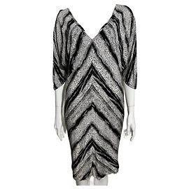 Diane Von Furstenberg Robe DvF Clara en soie monochrome Noir Blanc