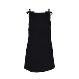Miu Miu-Miu Miu Mini-robe en cady avec nœud-Noir