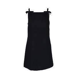 Miu Miu Mini-robe en cady avec nœud Noir
