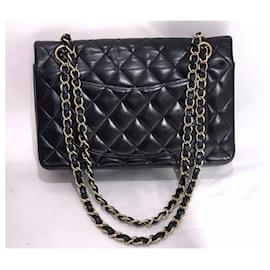 Chanel-Timeless Dbl Flap Bag 23 cm-Black,Gold hardware