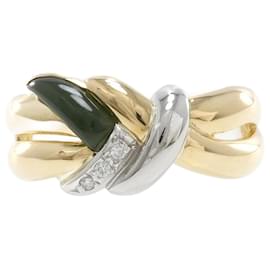 & Other Stories-18k-Diamant-Nephrit-Ring aus Gold und Platin-Golden