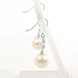 & Other Stories-10k Gold Zirconia Pearl Drop Earrings-Silvery