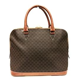 Céline-Macadam Canvas Top Handle Bag-Brown