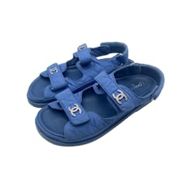 Chanel-CHANEL  Sandals T.eu 39 cloth-Blue