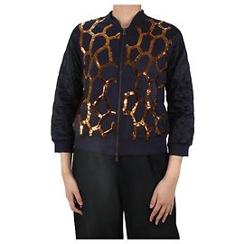 Dries Van Noten Blaue, mit Pailletten verzierte Jacke – Größe S Blau