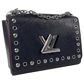 Louis Vuitton-Louis Vuitton Black Studded Epi Twist MM-Black