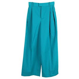 Bottega Veneta Pantalón ancho plisado de algodón turquesa Otro