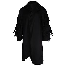 Comme Des Garcons Abrigo asimétrico con manga de lazo en algodón negro de Comme Des Garçons Negro
